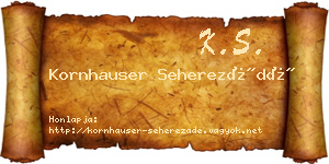Kornhauser Seherezádé névjegykártya
